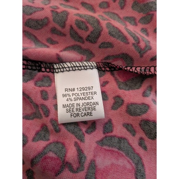 IMAN Maxi Dress Women's 1X Hot Pink Black Liquid Knit Leopard Hi Low Faux Wrap - Picture 8 of 12
